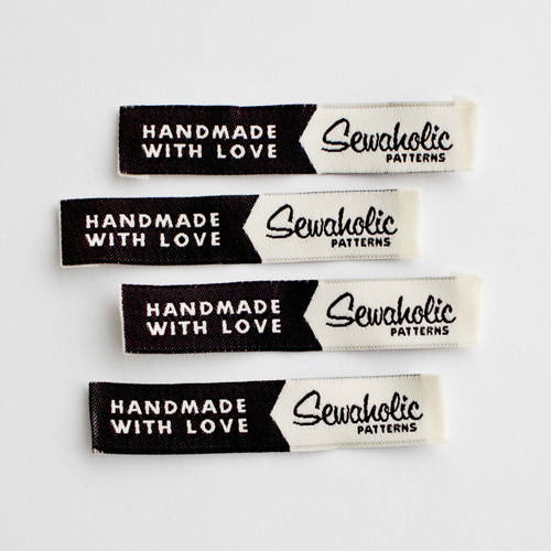 "Handmade With Love - AGS Cyber" Woven Clothing Label - Pack of 4 Sew-In Labels